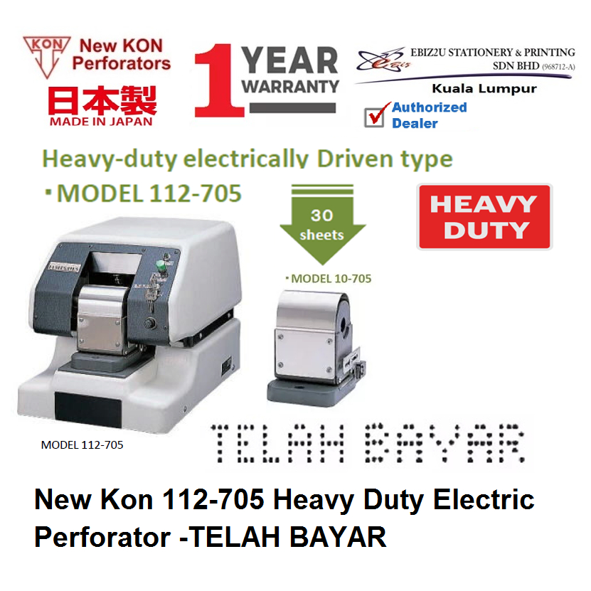 New Kon 112-605 & 112-705 Manual Fixed Letter/Marks/Symbols Perforator ...