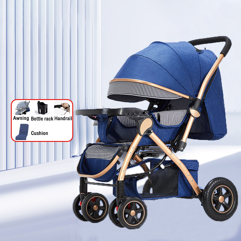 MB02 Lightweight Stroller Blue and Grey Grade A