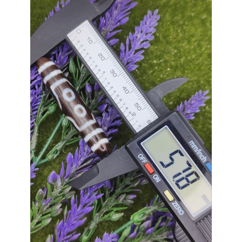 💥Ready Stock💥 57.8x16.8x11.2mm 水草玛瑙牛角型七眼天珠Moss Agate
