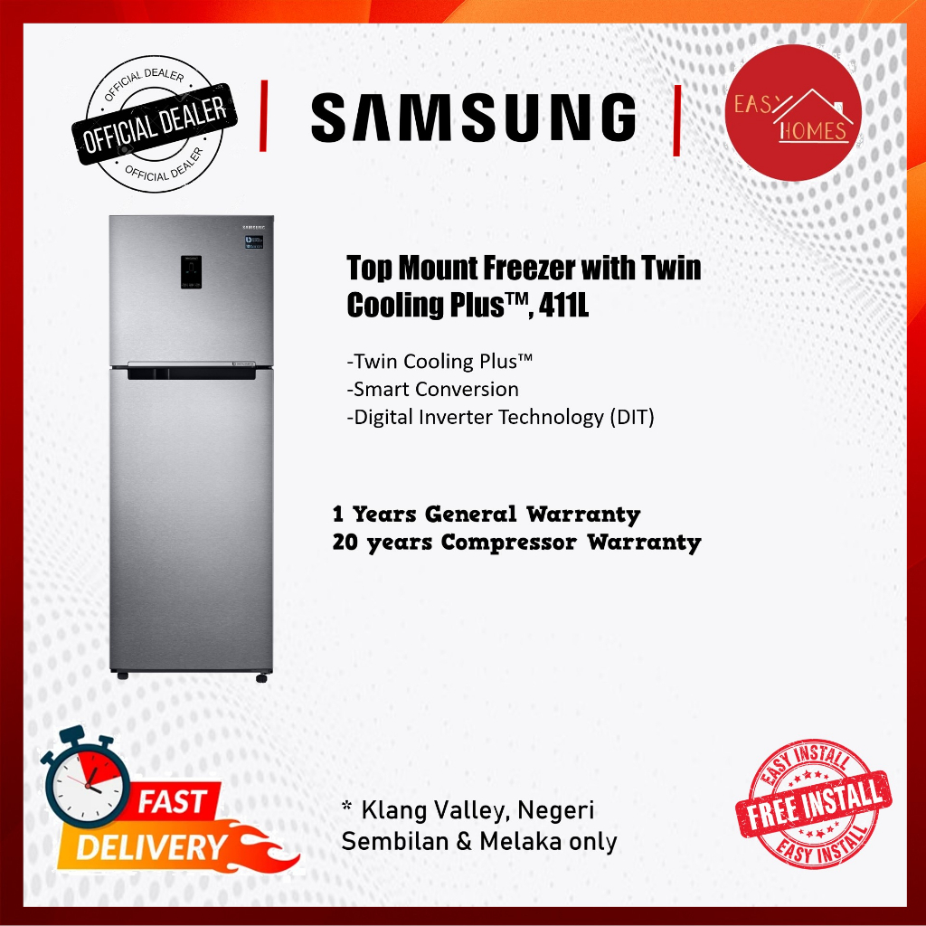Samsung Peti Sejuk Fridge RT32K5552 Top Mount Freezer with Twin