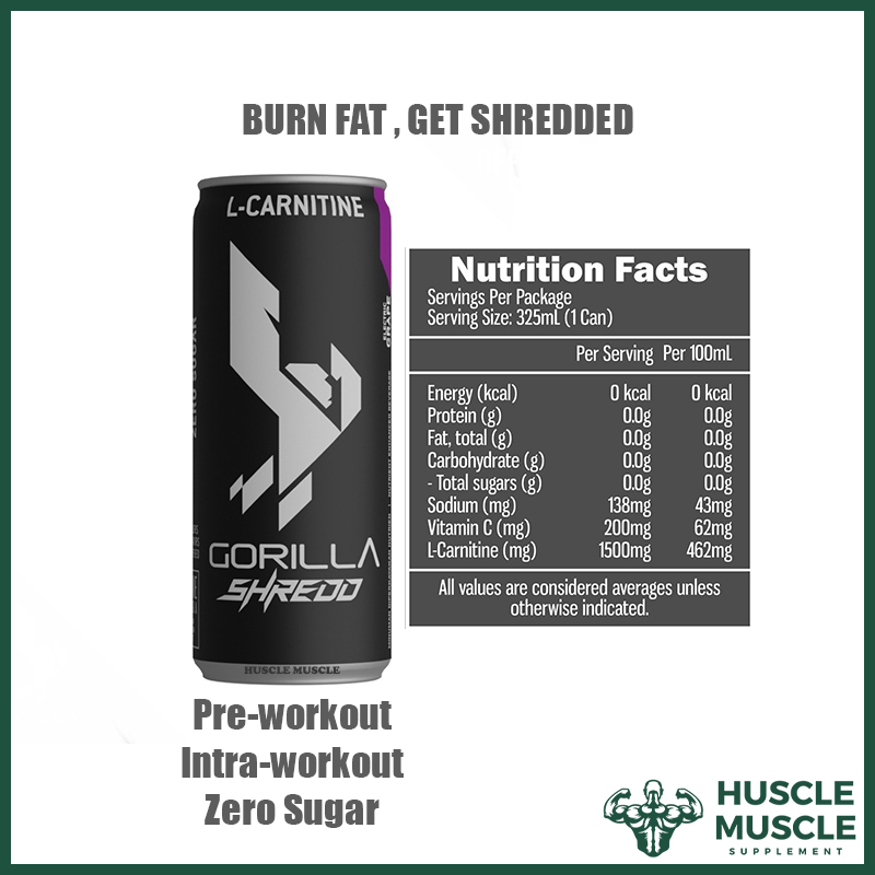 GORILLA ENERGY DRINK Energy Booster Hydration Fat Burner BCAA + Electrolytes (Pre/Intra