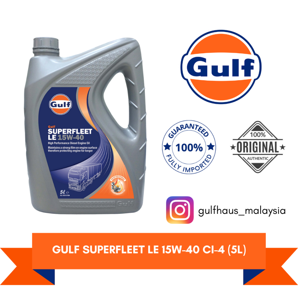GULF Superfleet LE 15W40 CI4 High Performance Diesel Engine Oil (5L