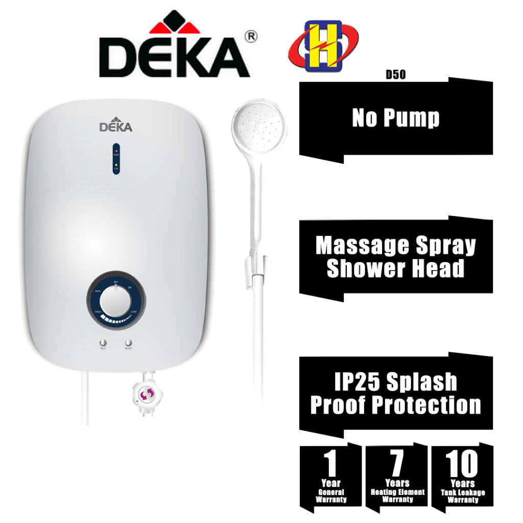 Deka Instant Water Heater (Non Pump) Premium Multi-Massage Spray Water  Heater D50 / D100 | Shopee Malaysia