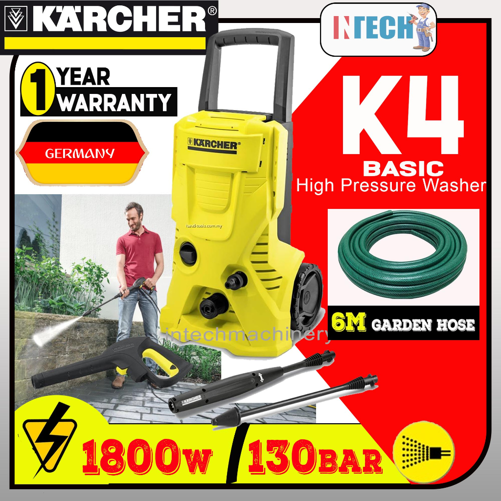KARCHER K4 BASIC / K4BASIC HIGH PRESSURE WASHER 1800W 130BAR | Shopee ...