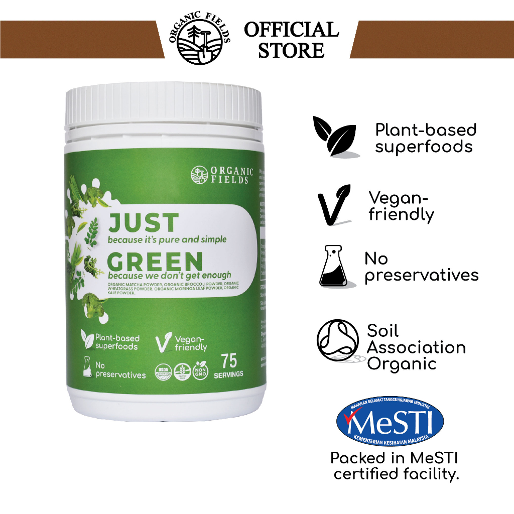 ORGANIC FIELDS Organic Just Green Superfood Antioxidant Vegan