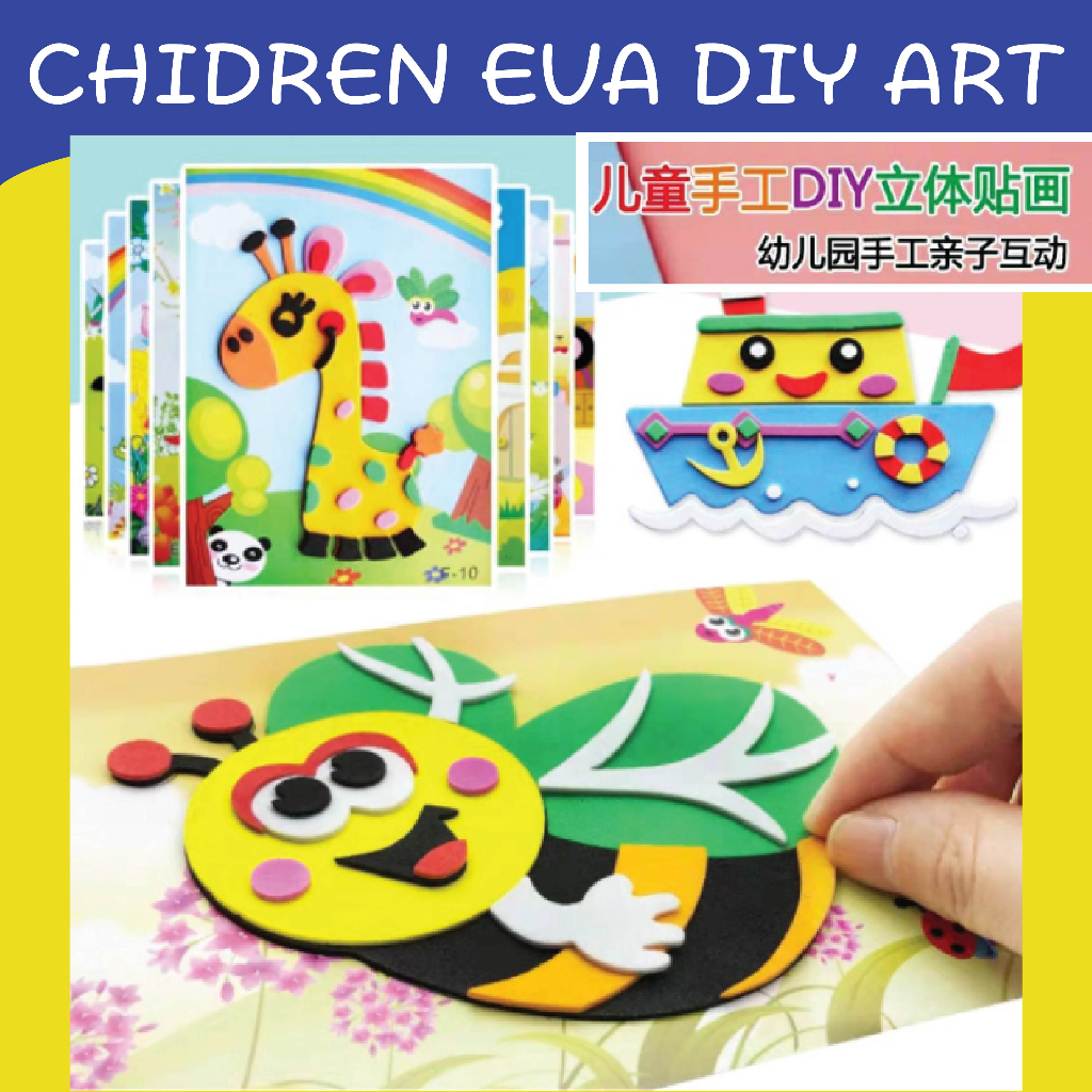 READY STOCK 80+ designs/Kid 3D EVA DIY craft/sticker puzzle/birthday ...
