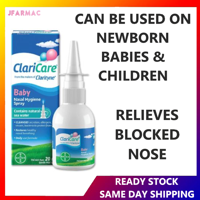 CLARICARE BABY NASAL HYGIENE SPRAY 20ML BLOCKED NOSE FOR NEWBORN BABY ...