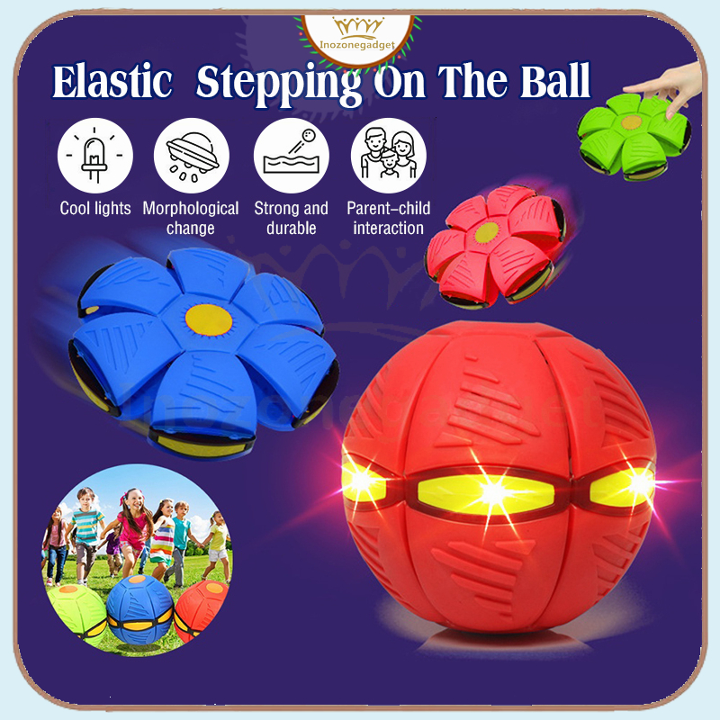 Magic Flying Saucer Ball UFO Flat Throw Disc Ball with LED Light Toy