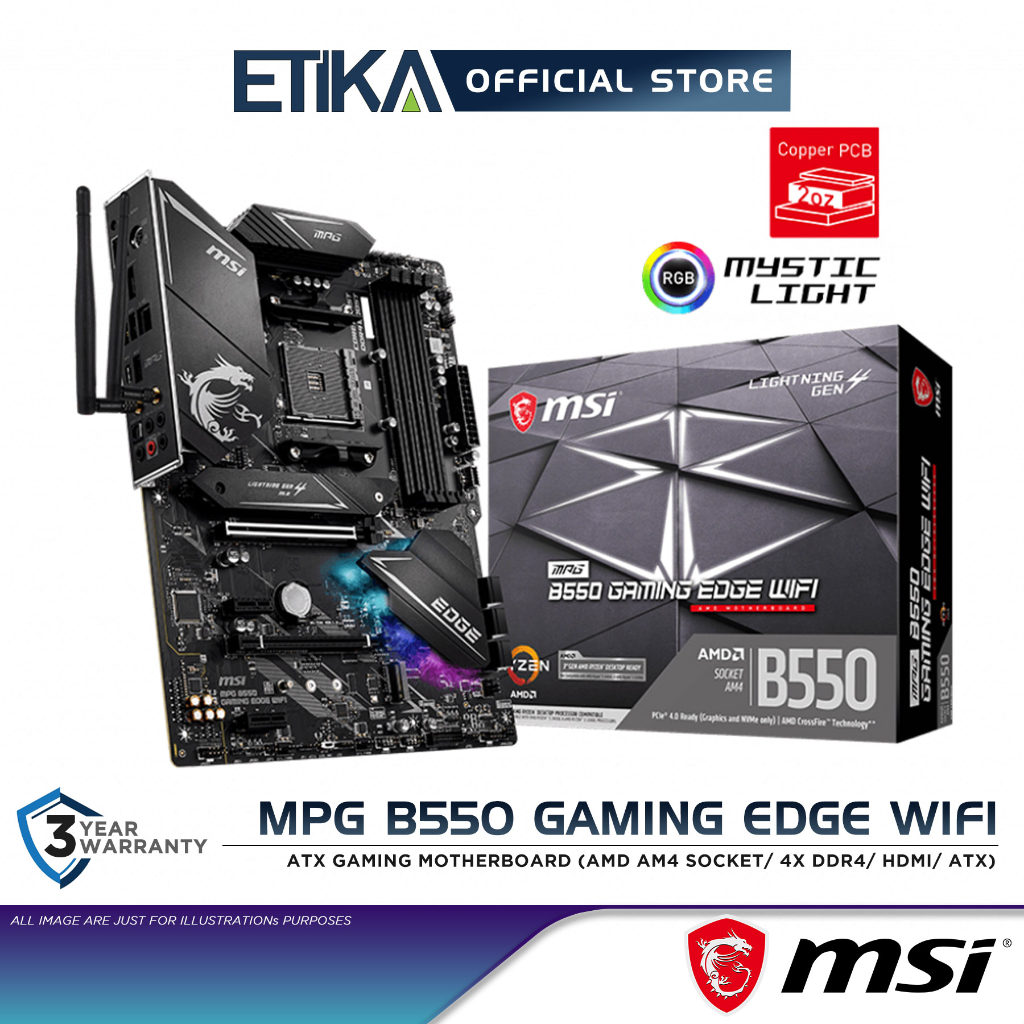 MSI MPG B550 Gaming Edge WiFi ATX Gaming Motherboard AMD AM4 Socket