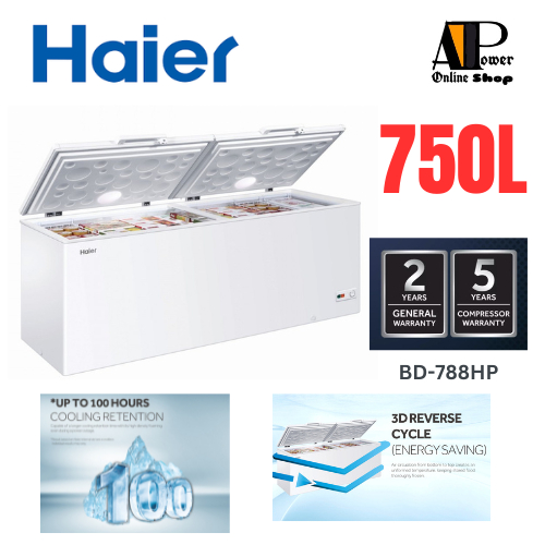 Haier Chest Freezer Beku 750L BD788HP Peti Sejuk Beku 6In 1