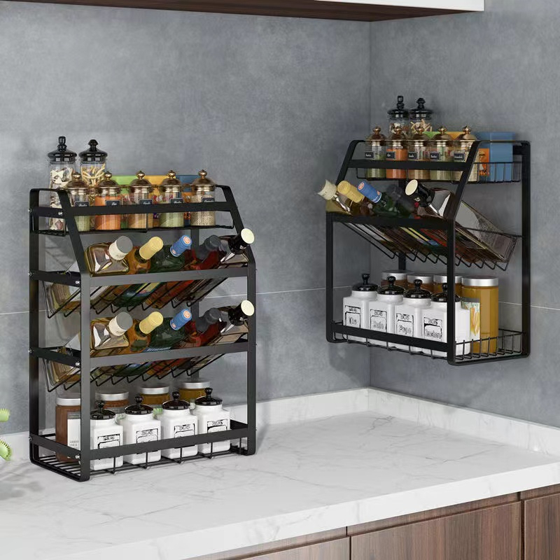 3 Tier 4 Tier Kitchen Rack Seasoning Bottle Rack Kitchen Spice Rack ...