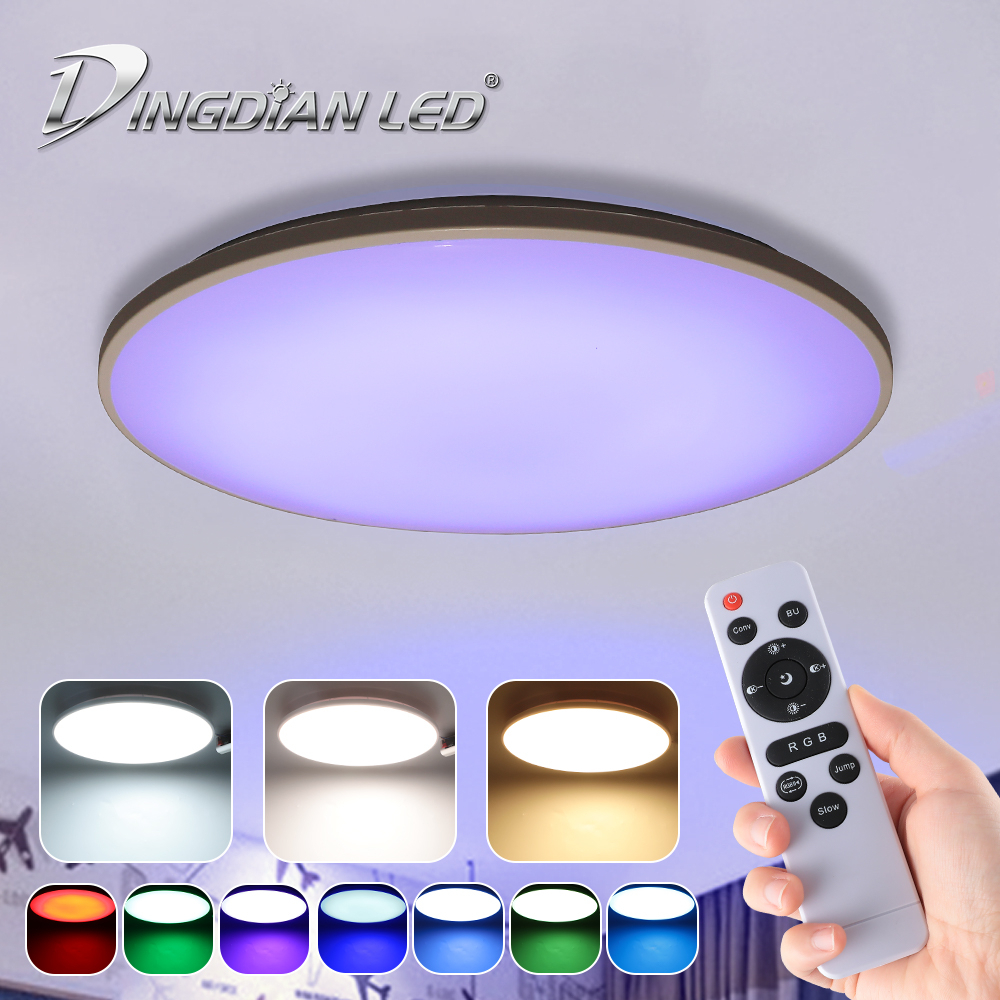 Dingdian LED Remote Control Ceiling Lamp Light 80W TriColors+RGB