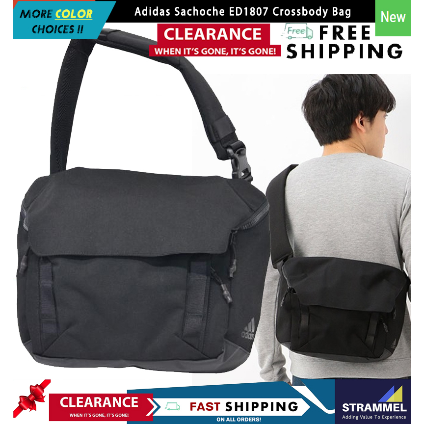 [100 Authentic] Adidas Black Sacoche Crossbody Bag ED1807 12 Litre