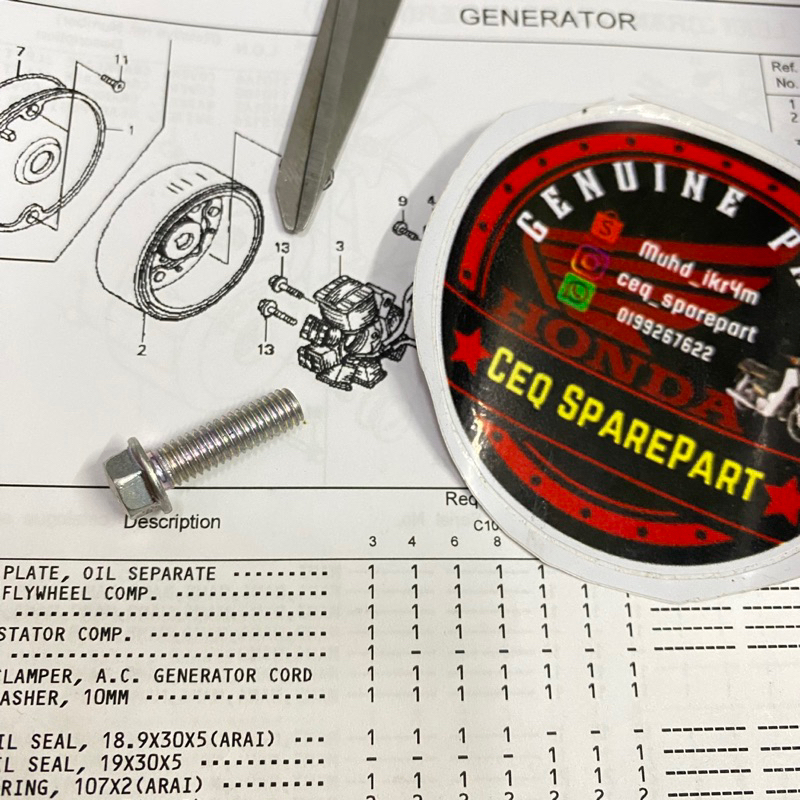 SKRU COIL EX5 DREAM 💯ORIGINAL HONDA Shopee Malaysia