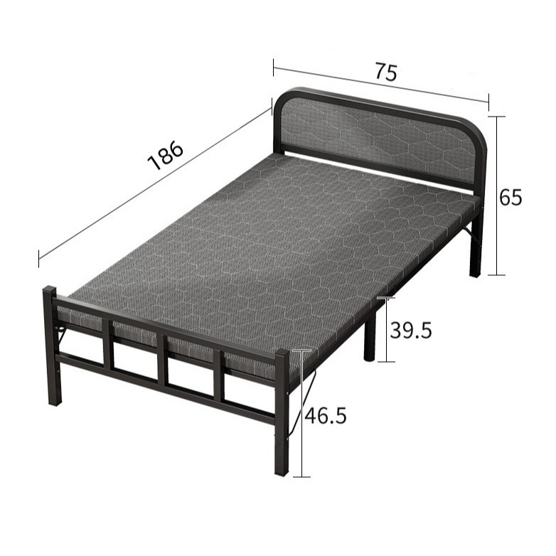 Foldable Bed Frame With Backrest Queen/Single Katil Lipat Room/Office
