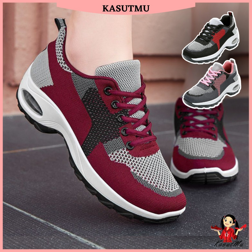 KASUTMU High Heels Women Sneakers Light Weight Breathable Soft Running ...