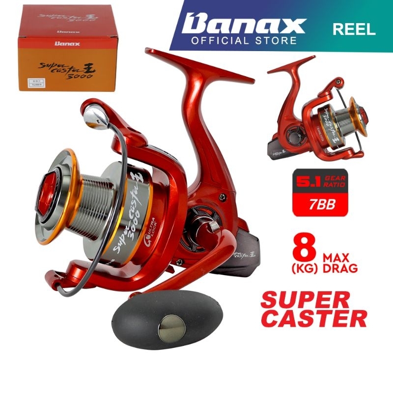 Mesin pancing Banax Reel – Super Caster 王 3000 (7BB) Spinning Fishing Reel  Max Drag 8kg joran pancing surfcasting