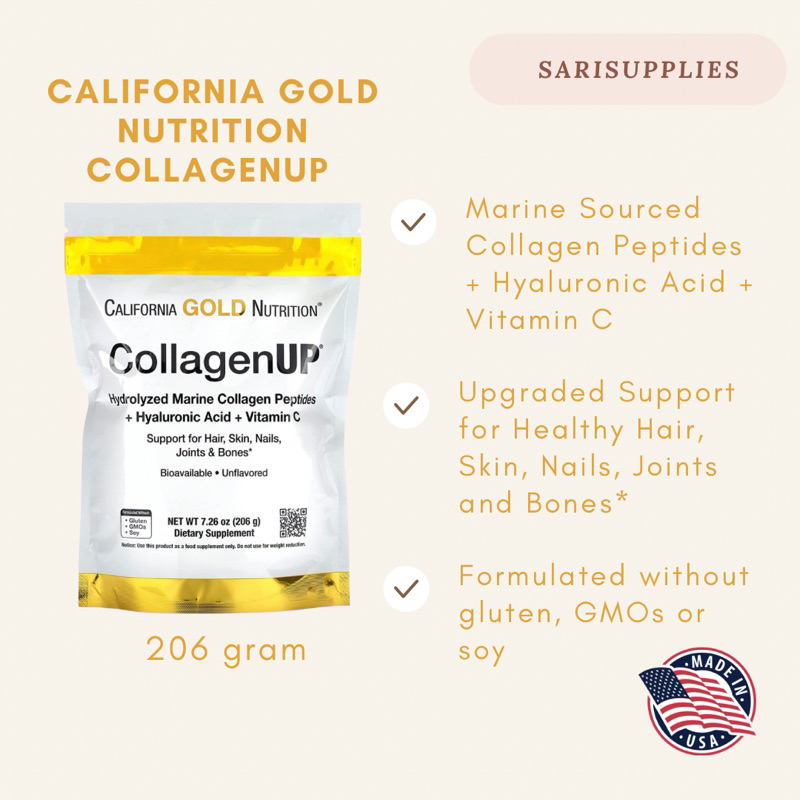 (Ready Stock) CollagenUP California Gold, Hydrolyzed Marine Collagen ...