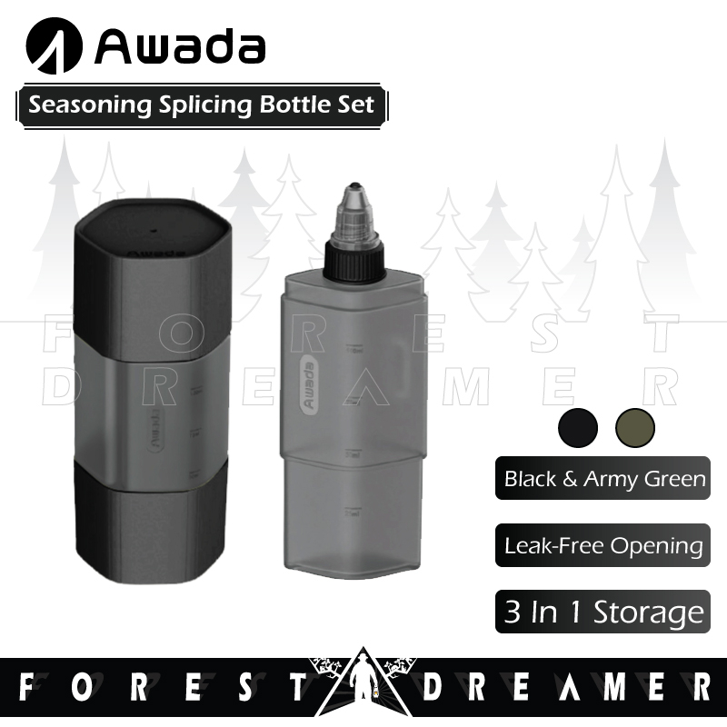 AWADA Camping Seasoning Splicing Bottle set 3in1 3-piece Outdoor ...