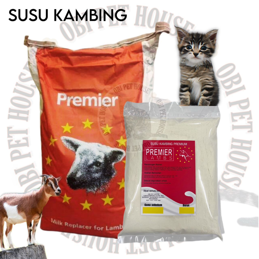 ( 1KG ) Susu Kambing Premier Goat Milk Susu Untuk Haiwan Kucing Cat Dog