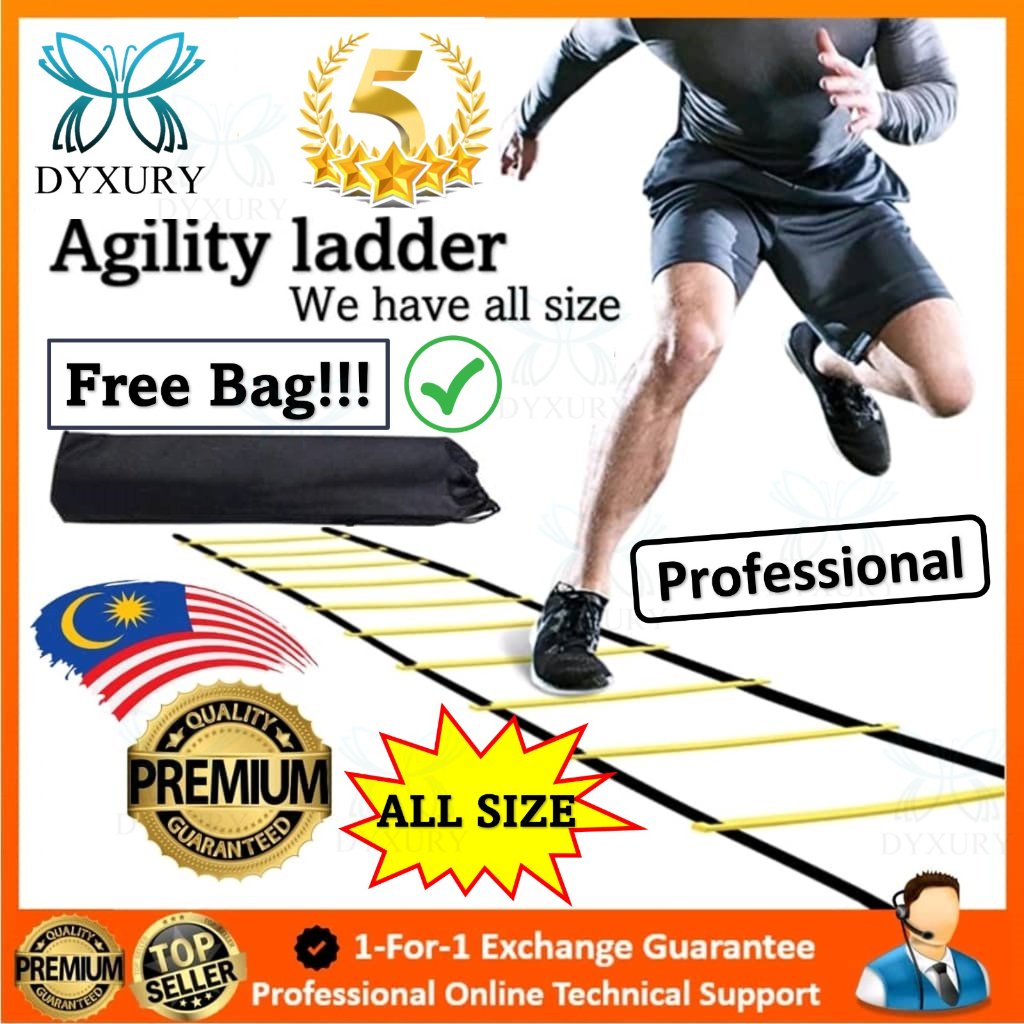 (Free Bag) Premium Ladder Training Agility Ladders Football Cones Speed