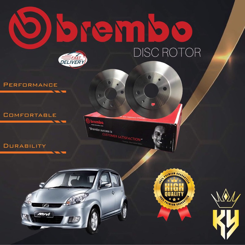 OFFER !! BREMBO FRONT BRAKE DISC ROTOR PERODUA MYVI 1.0 1.3 (09.A421.10 ...
