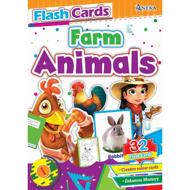 Flash Cards Learn ABC, Fruits, Farm Wild Sea Animals Vegetables Shapes
