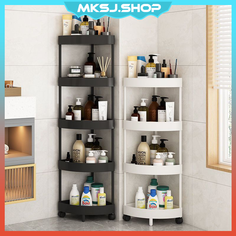 Corner Storage Trolley Rack Triangular MultiLayer Bathroom Kitchen