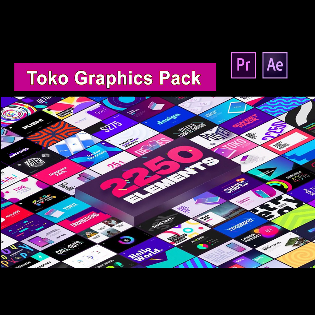 2250+ Elements Toko Graphics Pack For After Effects & Premiere Pro ...