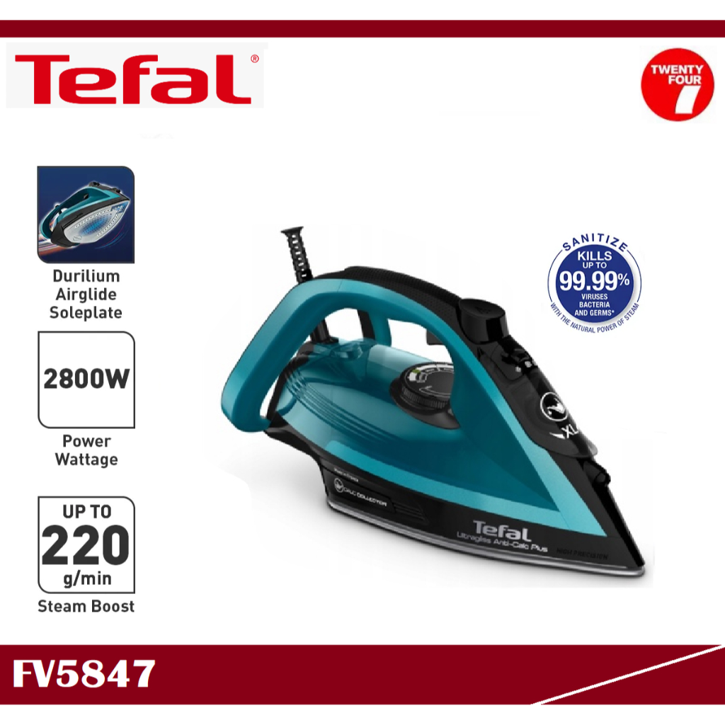 TEFAL Ultraglide Steam Iron FV5847M0 (Steam Iron/ Iron Baju/ Seterika ...