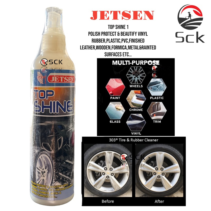 JETSEN TOP SHINE 1 (300ml)Polish Tayar/Leather cleaner/coating/kereta