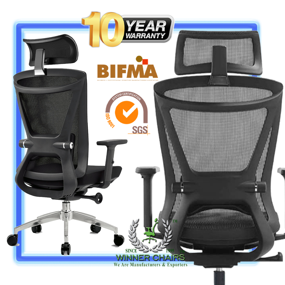 Ergonomic Office Chair 3283DALUBLKALUMINIUM BASE (10 Years Warranty