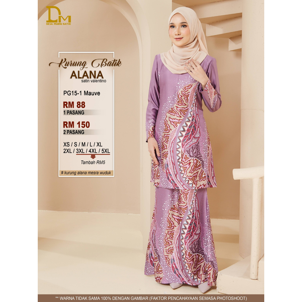 Baju Kurung Batik Alana Desa Murni Batik Terengganu Original 2