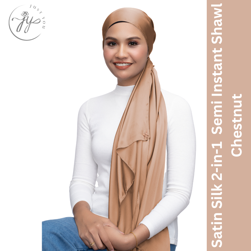 2-in-1 Instant Satin Silk Shawl) Just You Satin Silk 2-in-1