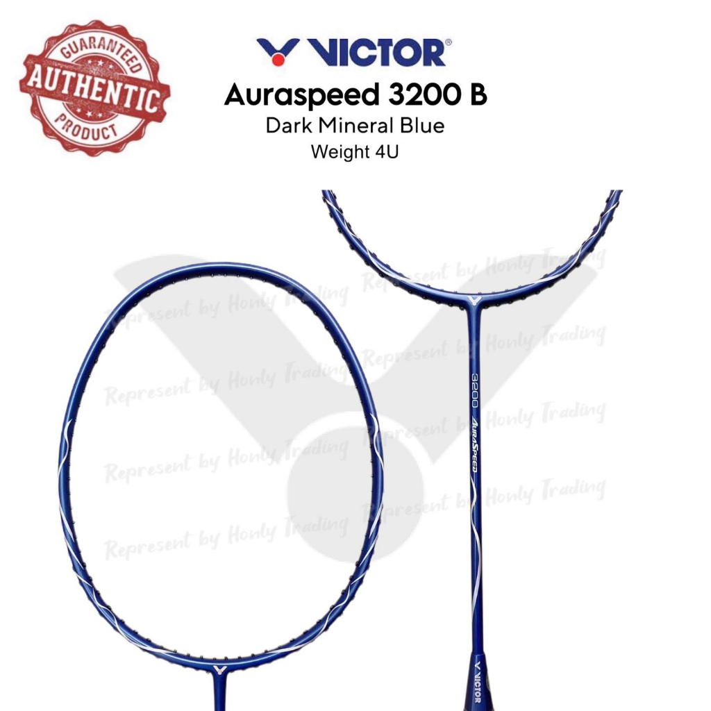 VICTOR Auraspeed 3200 B/3000 S [Without String] (Free Grip) Racket ...