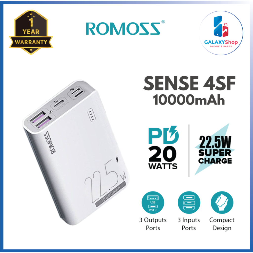 Romoss Sense 4SF 10000mAh Mini Portable Power Bank SCP22.5W PD20W Super ...