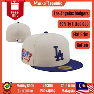 New Baseball LA Los Angeles Sized hat Flat Brim Closed back Fitted Cap  Cotton