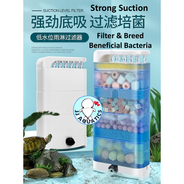🔥Ready Stock 🔥 YEE Multi Layers Low Suction Filter Tortoise Tank Turtle Kura Kura Filter Rain