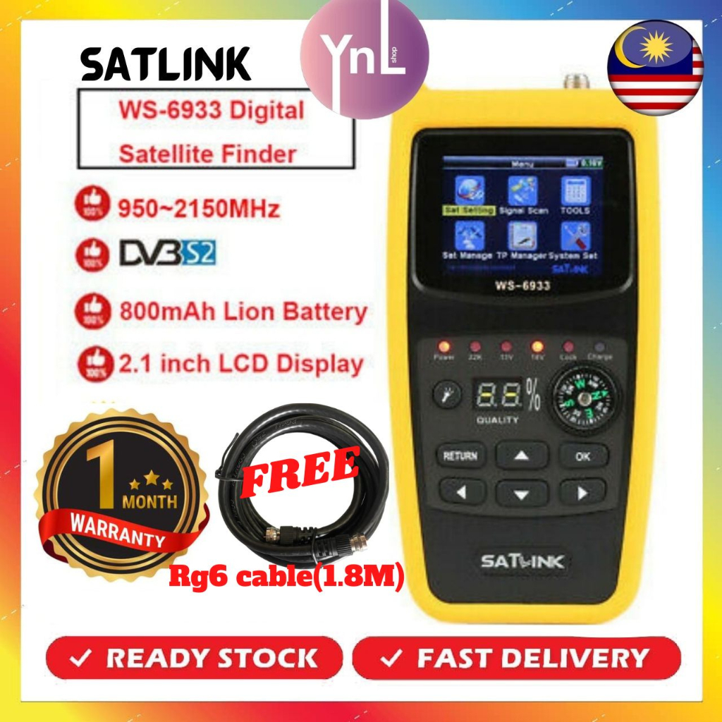 Satlink WS6933 Digital Satellite Signal Finder Meter Shopee Malaysia