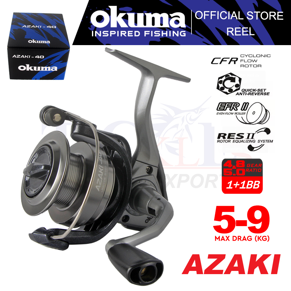 Okuma Spinning Reel Azaki Max Drag Fishing Reel (5kg / 9kg