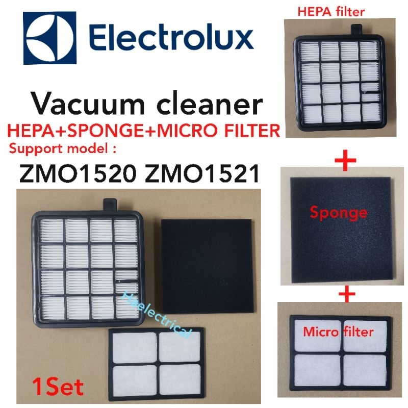 Electrolux Vacuum Filter Set ZMO1520 ZMO1521 ( Hepa + Sponge + Micro