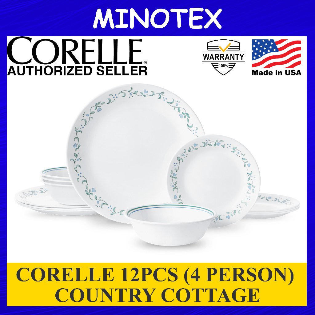Corelle Country Cottage 12pcs Dinnerware Set Dinner Serve Set Set Pinggan Mangkuk Corelle