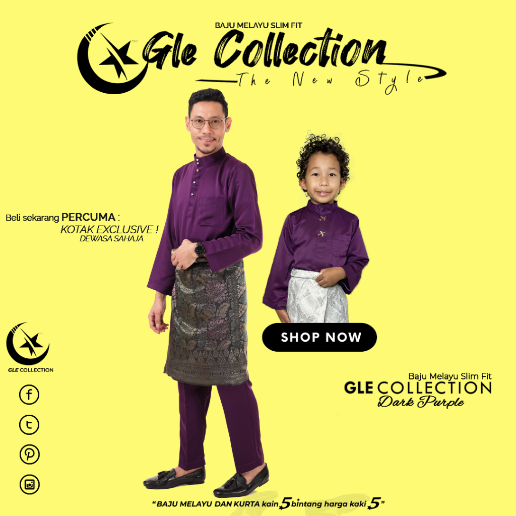 🔥RAYA 2024🔥 {SLIMFIT} Baju Melayu Murah By GLE Collection 2024 Dark
