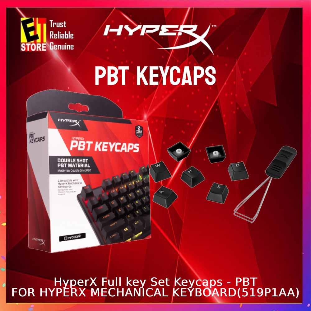 HYPERX PBT KEYCAPS FULL KEY SET BLACK (HKCPXPBKUS/G) FOR HYPERX