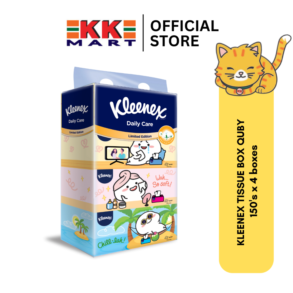 Kleenex Facial Tissue Box Limited Edition Quby Design 2 Ply (150's x 4