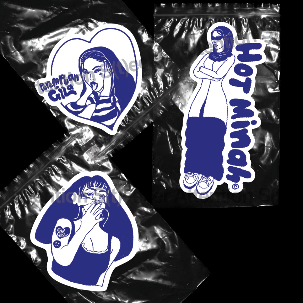Random Girl Illustrations Vinyl Stickers Waterproof For Laptop Water ...
