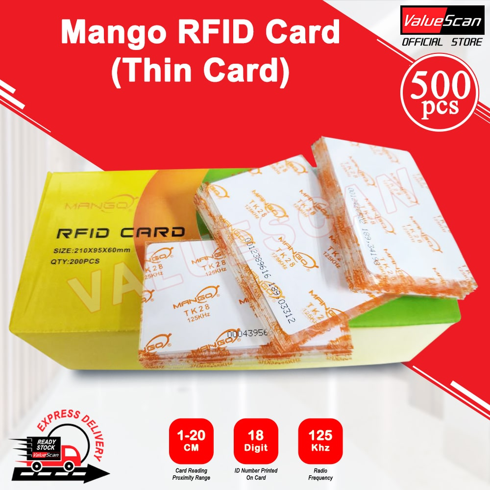 Original MANGO RFID Thin Card Proximity ID 125Khz (100-500pcs) | Shopee ...