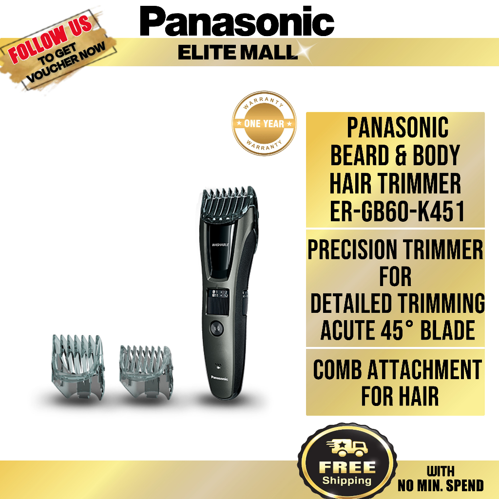 PANASONIC ERGB60 TRIMMER 240V HAIR & BEARD ERGB60K451 Shopee Malaysia