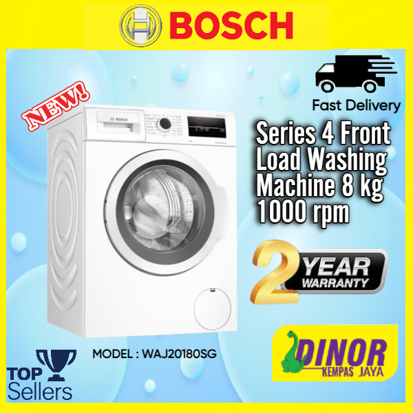BOSCH WAJ20180SG Series 4 I Front Load Washing Machine 8 kg 1000 rpm