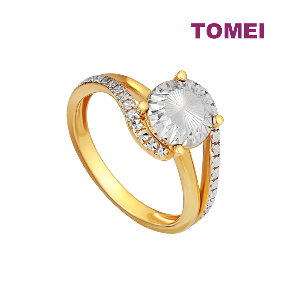 TOMEI Diamond Cut Collection Dazzling Oval Ring Yellow Gold 916 Shopee Malaysia